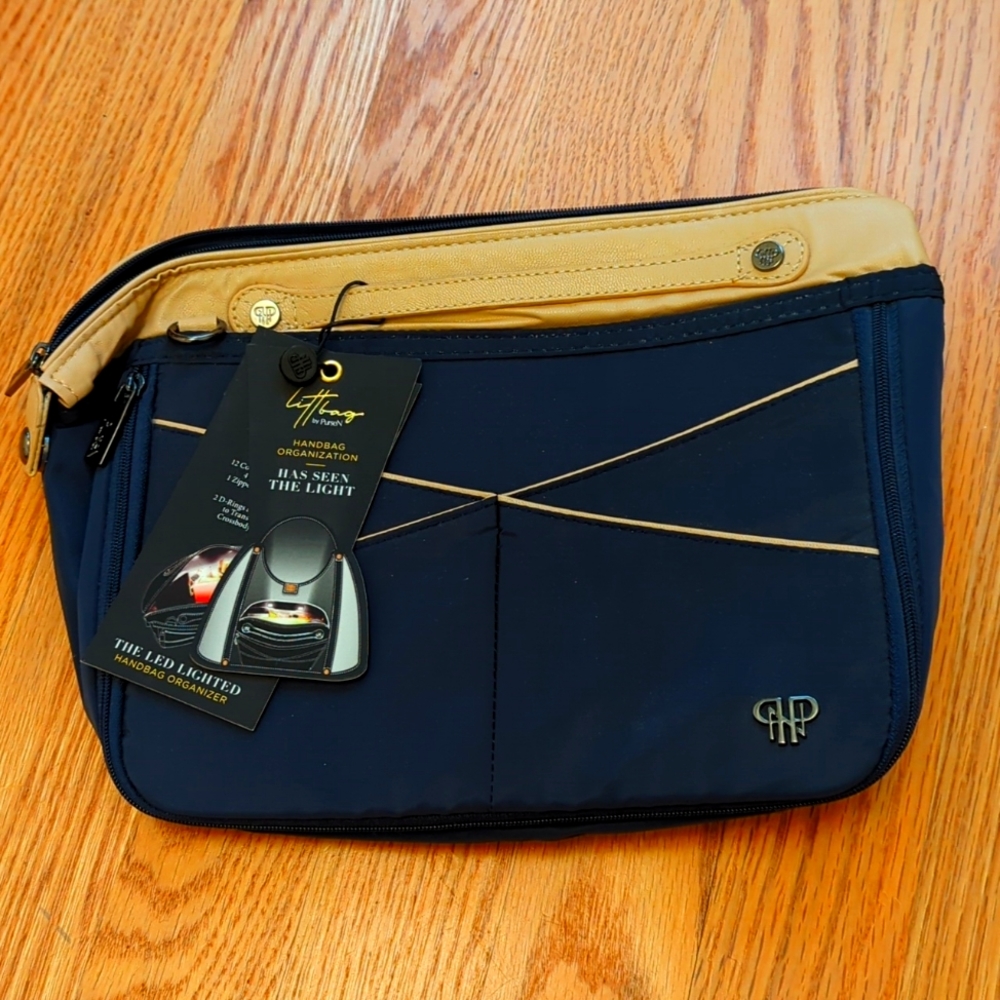 PurseN Littbag Oprah's favorite handbag organizer in Navy/Nude NWT